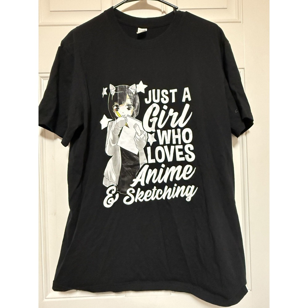 Anime Girl Just A Girl‎ Who Loves Anime and Drawing T-Shirt---large